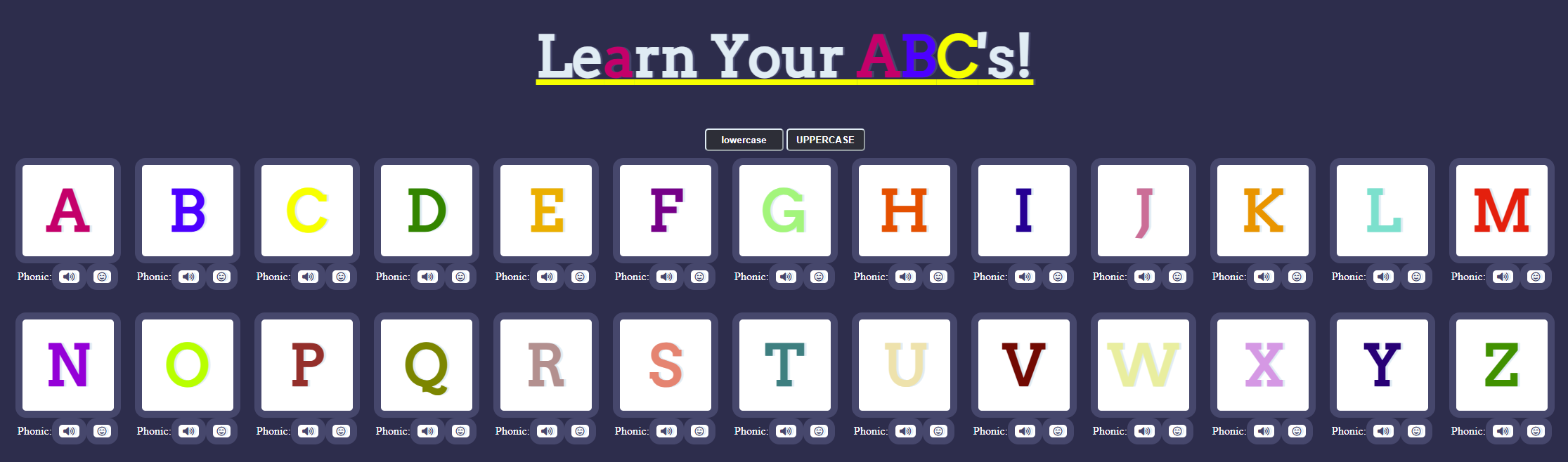 Interactive Alphabet Application.