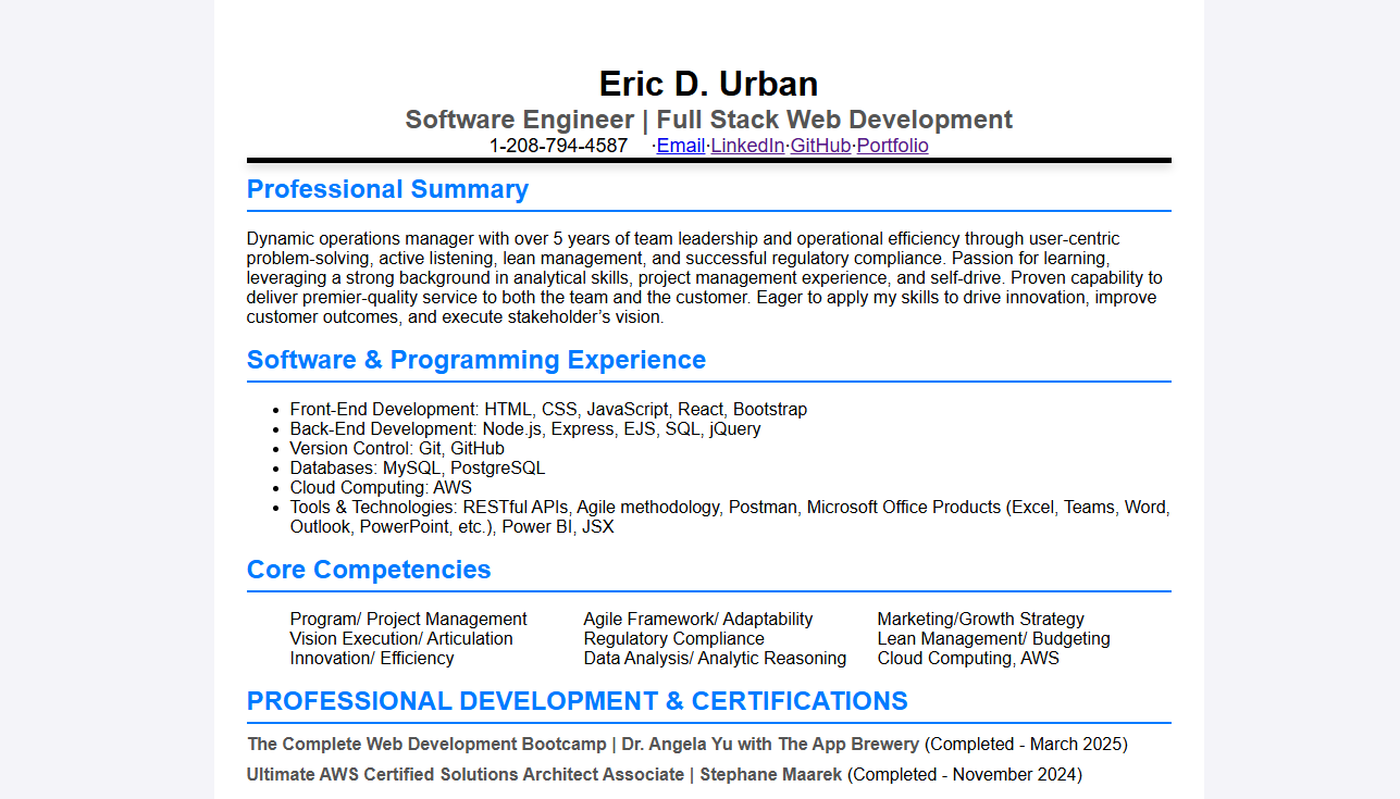 Resume.